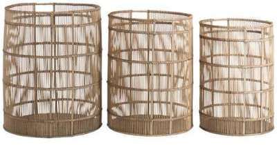 Set de 3 paniers rotin