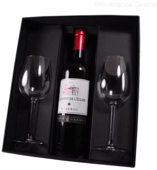 Coffret Pomerol avec 2 verres dégustation