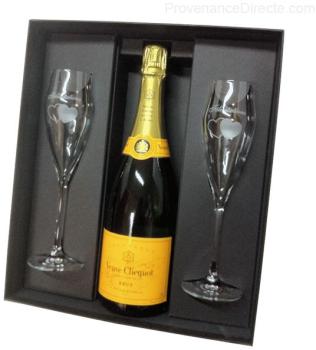 Coffret Félicitations avec Champagne Veuve Clicquo