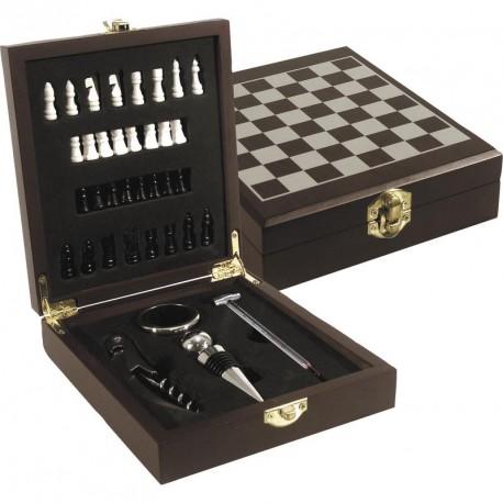 Coffret sommelier avec 4 accessoires et jeu deche
