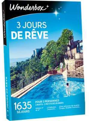 Coffret cadeau 3 jours de rêve Coffret cadeau Wonderbox Coffret cadeau 3 jours de