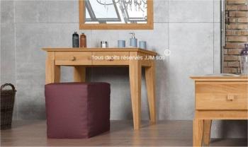 Coiffeuse en bois massif Alissia naturel huilé sans Coiffeuse en bois massif Alissia