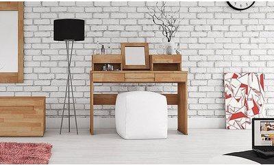 Coiffeuse chambre adulte bois massif Zenno naturel Coiffeuse chambre adulte bois