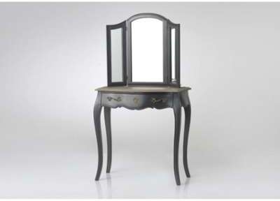 Coiffeuse 3 miroirs patiné anthracite Murano céleste Coiffeuse 3 miroirs patiné