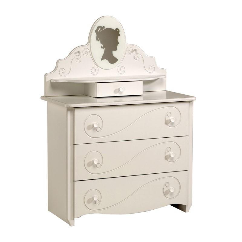 Coiffeuse 4 tiroirs Blanc - ANDREA - L 100 x l 50
