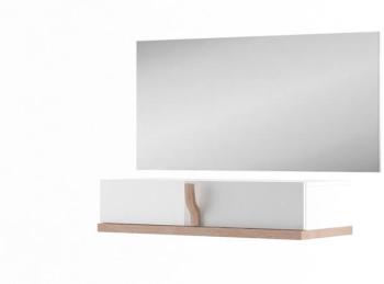 Coiffeuse avec miroir design blanc brillant perle Coiffeuse avec miroir design