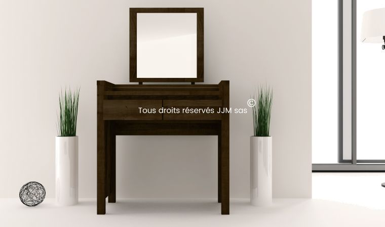 Coiffeuse en bois massif Vinci wengé laqué