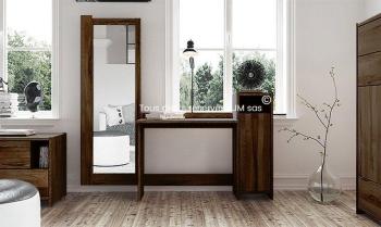 Coiffeuse en bois massif moderne soho Wengé laqué