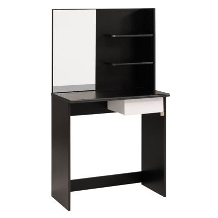 Coiffeuse avec miroir coloris noir et blanc