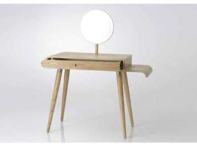 Coiffeuse moderne en bois naturel curve Coiffeuse moderne en bois