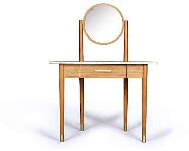 Coiffeuse en bois et marbre avec miroir et tiroir