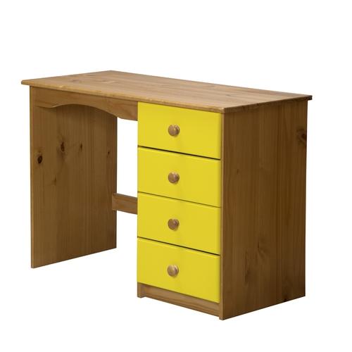 Coiffeuse en pin massif coloris Antique et Jaune Coiffeuse en pin massif coloris