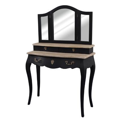 Coiffeuse 3 tiroirs noire