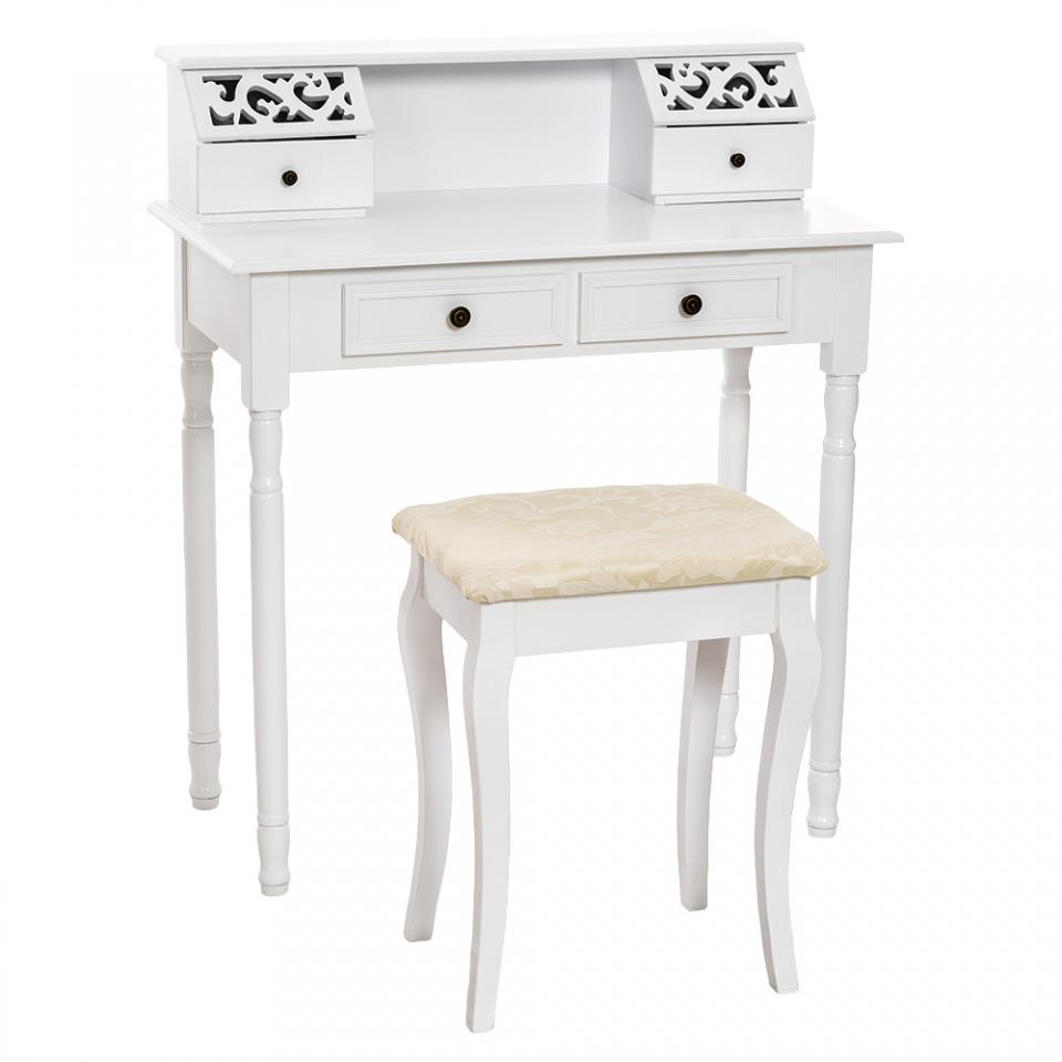 Coiffeuse meuble, Table de maquillage, 4 Tiroirs +