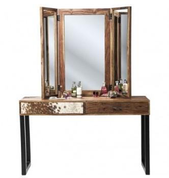 Coiffeuse design en bois Sheesham laqué Lena 140 cm Coiffeuse design en bois Sheesham