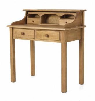 Coiffeuse pin massif ciré 4 tiroirs -