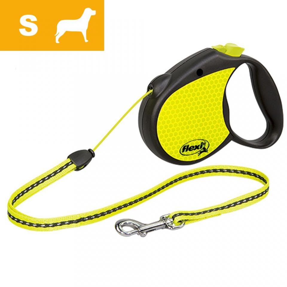 Laisse enrouleur flexi Neon Reflect S - L 5 m