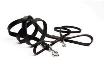 Laisse chien Cuir Noir 200 cm 20 mm largeur