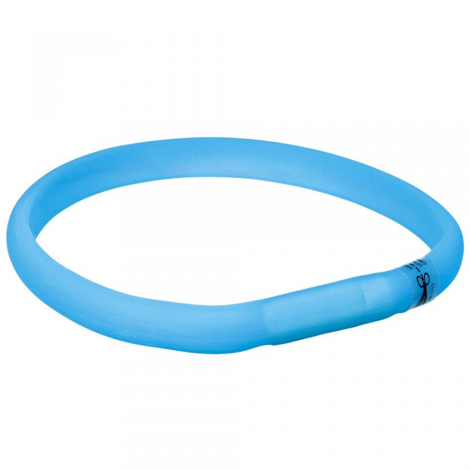 Collier lumineux Trixie USB bleu pour chien - tail