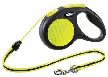 Laisse flexi New Neon M pour chien - 5 m sangle noir Laisse flexi New Neon M pour
