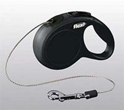LAISSE ENROULEUR FLEXI NOIRE 5 METRES POUR CHIEN -