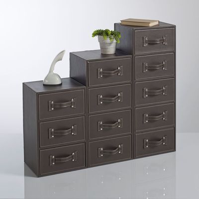 Chiffonnier 5 tiroirs, imitation cuir, Rockford -