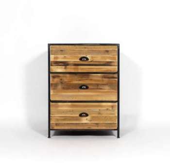 Commode bois métal 3 tiroirs