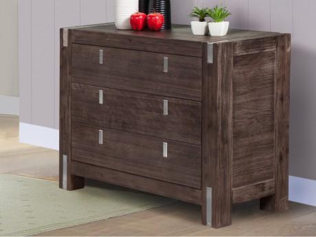 Commode OAKLAND - 3 tiroirs - Bois et métal - Weng
