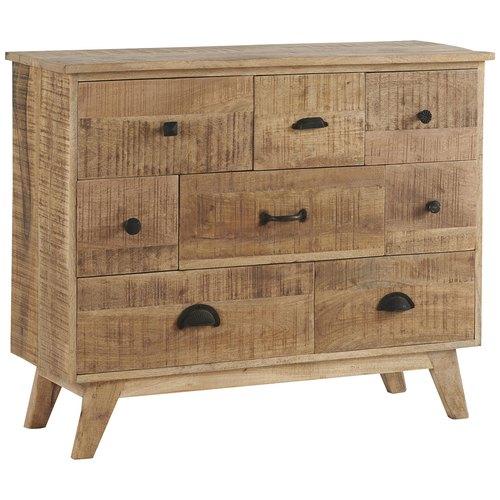 Commode Stockholm 7 Tiroirs 100 cm Manguier Commode Stockholm 7 Tiroirs