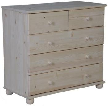 Commode 5 tiroirs pin brut