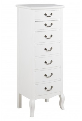 Chiffonnier design baroque en bois de couleur blan