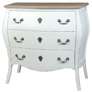 Commode 3 tiroirs coloris blanc