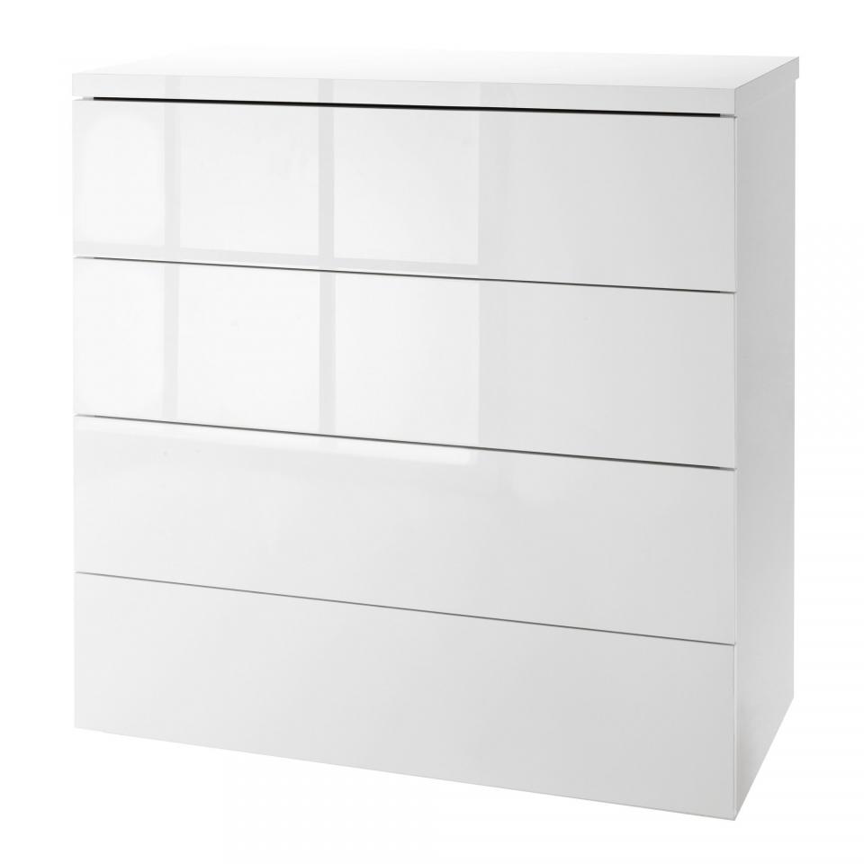 San Diego Commode blanche laquée 4 tiroirs