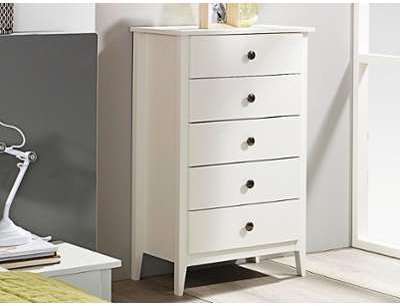 Commode ROXIE 5 tiroirs blanc
