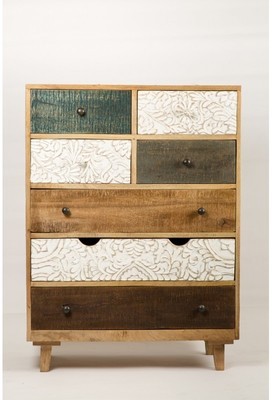 Commode design bois coloré