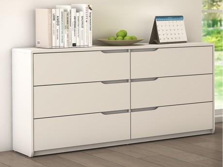 Commode LUCILE - 6 tiroirs - MDF blanc