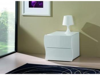 Chevet design blanc laqué 2 tiroirs Onda Chevet design blanc laqué