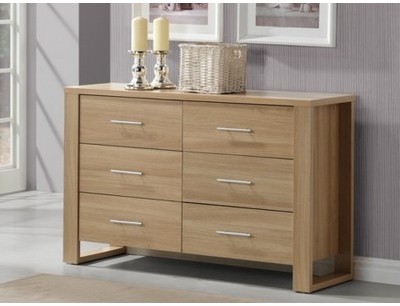 Commode ILORA - 6 tiroirs - chêne