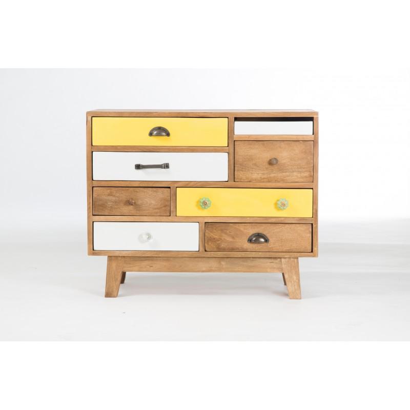 Commode design bois multi-tiroirs