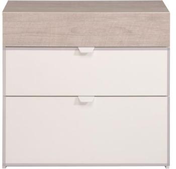 Promo : Commode 3 Tiroirs Beige Et Blanc EDWYN Dec