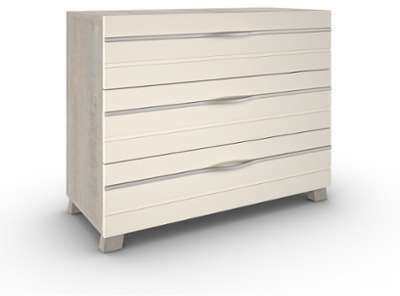 Commode 3 tiroirs imitation chêne lin CO4003