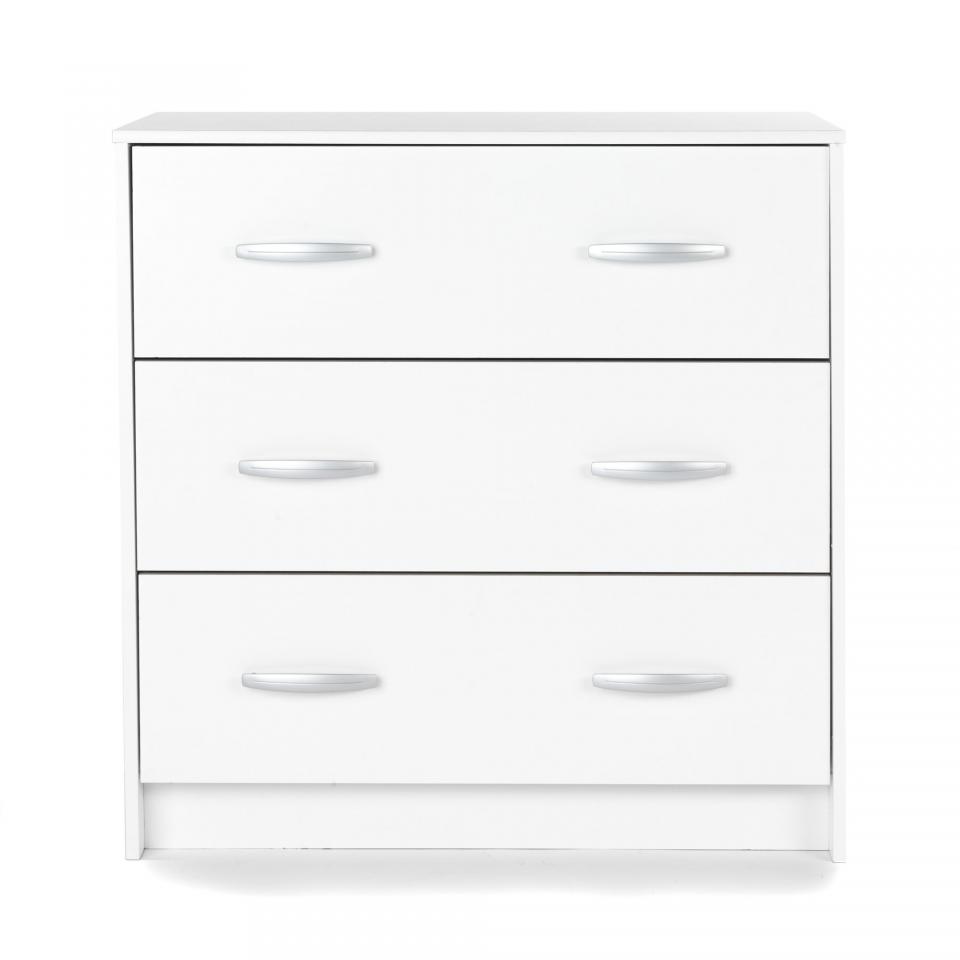 Commode blanche à 3 tiroirs Blanc