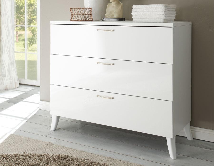 Commode design blanche chambre adulte SISI