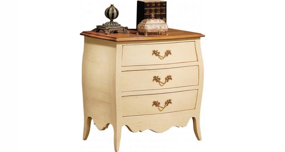 Commode merisier galbée laquée 3 tiroirs