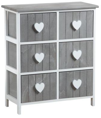 Commode 6 tiroirs avec coeurs