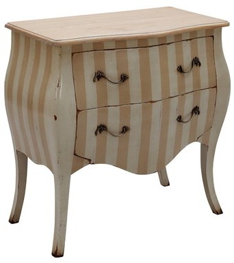Commode 2 tiroirs à rayures - PADOUR - L 82 x l 44
