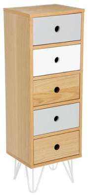 Chiffonnier 5 tiroirs Shulg - Bois naturel