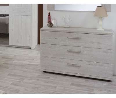 Commode contemporaine couleur bois blanc DIANE