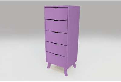 Chiffonnier 5 tiroirs viking scandinave bois lilas Chiffonnier 5 tiroirs viking