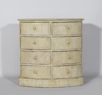 Commode Bombée 8 tiroirs Blanc